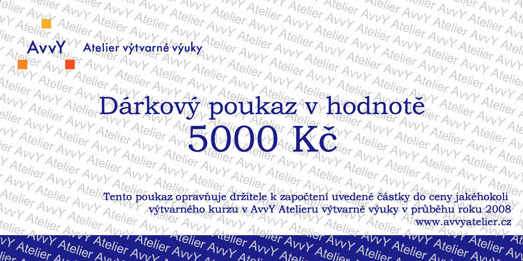 Dárkový poukaz AvvY v hodotě 5000 Kč