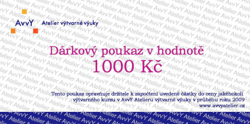 Dárkový poukaz AvvY v hodotě 1000 Kč